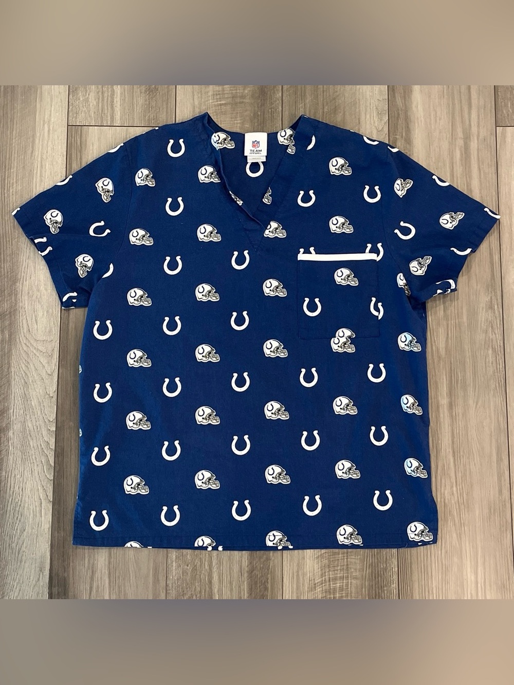NFL Blue Colts Short-Sleeve Scrub Top
